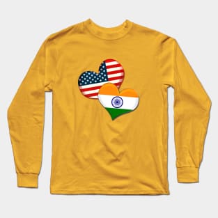 USA and India hearts Long Sleeve T-Shirt